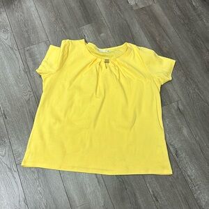 Rafaella plus size yellow dress top size 2X with little gold piece in the middle